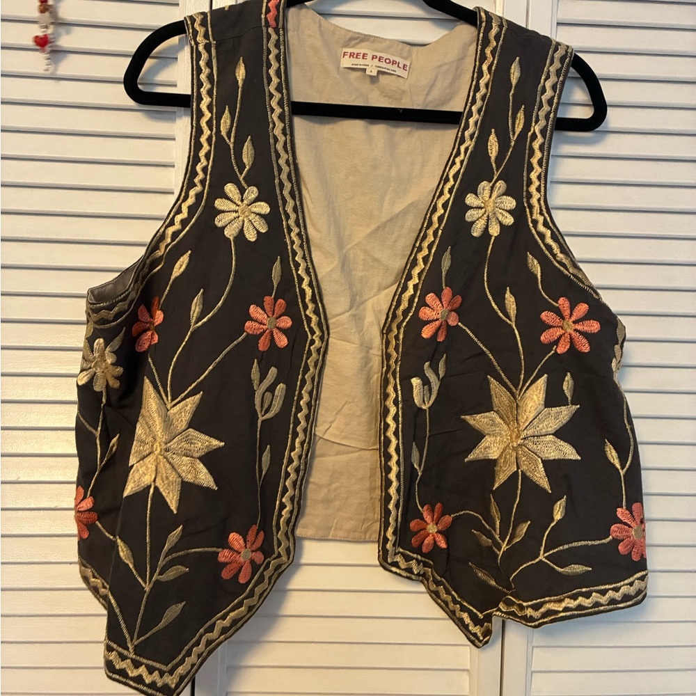 Free People Embroidered Vest